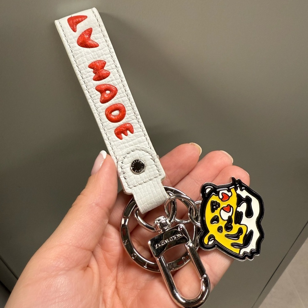 LOUIS VUITTON NIGO collaboration Dragonnes-LV MADE Strap Bag Charm Key Holder